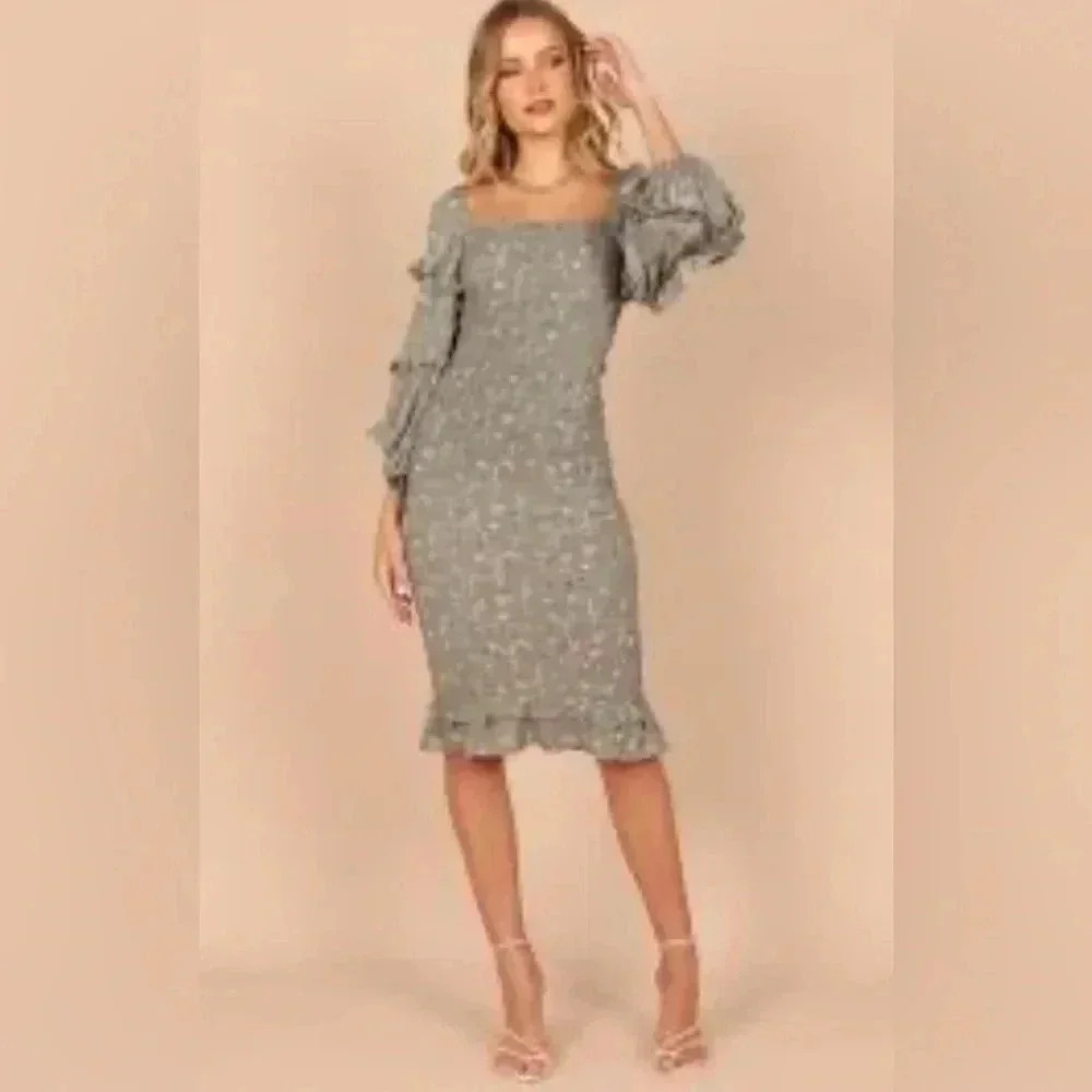 Petal & Pup Leia Dress Olive Size 10 - Picture 2 of 14